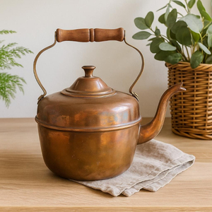 Copper Tea Kettle With <b>Lid</b> And Metal Handle Traditional Chinese Style Water <b>Pot</b> For Home Kitchen Use Tea Coffee Serving Tea <b>Pots</b> - Product Image 6