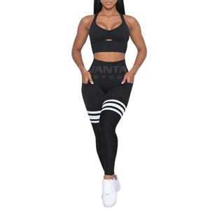 Haute qualité femmes Gym soutien-gorge Fitness Yoga ensembles taille moyenne Leggings vêtements d'entraînement costume solide vêtements de sport grande taille tenue de sport - Product Image 6