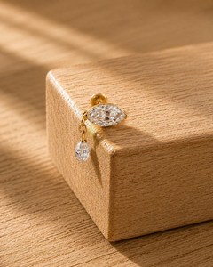 DEF Color VS VVS Clarity IGI Certified Marquise & Pear Lab Diamond 10K 14K 18K Solid <b>Gold</b> Elegant Vintage Style Drop <b>Earrings</b> - Product Image 1