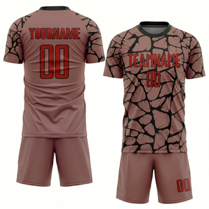 Uniforme de football respirant 100% polyester, manches courtes, vêtements de sport, uniforme de football personnalisable, imprimé, uniforme de football unisexe pour adultes - Product Image 1