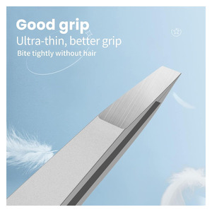 Pinzas para depilación de cejas de acero inoxidable, pinzas inclinadas hechas a mano para depilación facial y de cejas, mejor agarre. - Product Image 4