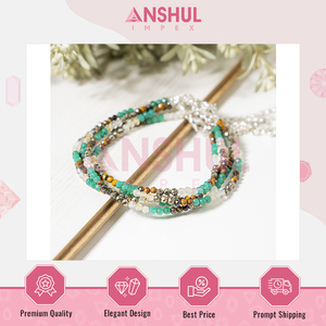 Cheville en pierres précieuses facettées de qualité supérieure AAA, design élégant, unisexe, longueur réglable, extensible, pour usage quotidien, fabriqué en Inde. - Product Image 2