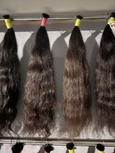 Extensiones de Cabello Remy del Sur de la India AMRIN, 100% Virgen, Color Natural, Marrón Claro/Oscuro, Liso Sedoso, Ondulado, Sin Pegamento, de Una Sola Capa - Product Image 1