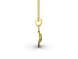 Collier ovale en émeraude de Zambie, argent sterling 925 plaqué or 14 carats, bijoux de luxe, pendentif pierre de naissance de mai - Product Image 2