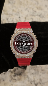 Luxury Antique Quartz Analog Digital Sport Watch <b>Red</b> Rubber Strap Silver Dial 20BAR Water Resistant Brass Unisex Fashion - Product Image 3
