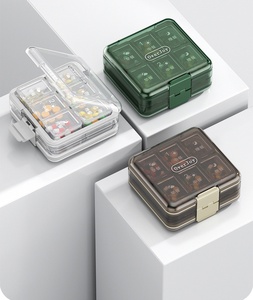 Overdo Pill Storage Case Double-Sided Portable Plastic Organizer with Compartment Design <b>for</b> Daily Medication Management - Product Image 3