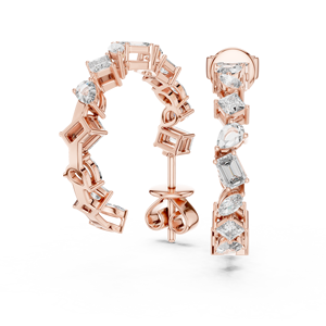 Juego de Aretes de Aro Únicos en Oro Blanco de 18K con Baño de Rodio, Diamantes Cultivados en Laboratorio de 1.06CT con Corte Mixto, Certificados por IGI, para Uso Diario con Glamour - Product Image 5