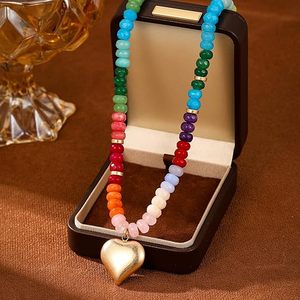 [Necklace-Gold Heart Pendant for <b>Summer</b> Gifting,Natural Stone Jewelry for Women(N004) - Product Image 2