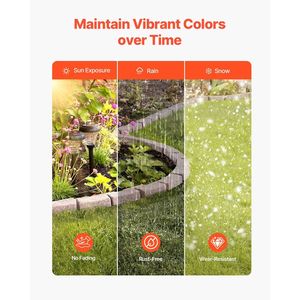 Bordatura Paesaggistica Realistica in Finta Pietra 46.4 X 2.2, Bordura Flessibile per Giardino a Forma di Mattone con Picchetti di Ancoraggio per Prato e Terrazza - Product Image 6