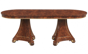 Luxury Classic <b>Dining</b> <b>Table</b> made of Mahogany <b>Wood</b> with Two Support Legs - Product Image 2