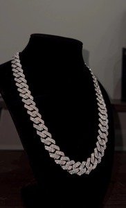 Top Demanded Moissanite <b>Diamond</b> Cuban <b>Chain</b> Necklace for <b>Men</b> and Women Premium Hip Hop Jewelry Available At Export Price - Product Image 3