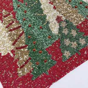 Handmade Red Green Glass Bead <b>Mosaic</b> Design Rectangle Tablemat - Product Image 2