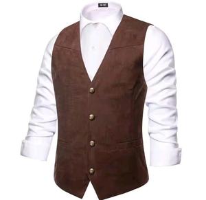 Gilet de moto en cuir respirant avec boutons, coupe-vent, poches latérales cachées - Product Image 2