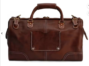 Sac de voyage en cuir véritable grande capacité pour homme – Idéal pour la gym, les week-ends et les séjours d'une nuit - Product Image 2