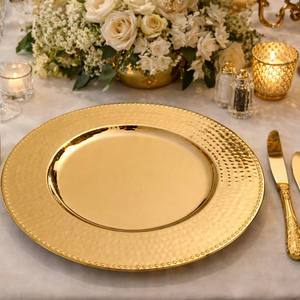 Assiette de présentation en acrylique, Assiette de présentation en acier inoxydable, Assiette de présentation en aluminium, Assiette de présentation réutilisable, Assiette de présentation robuste - Product Image 1