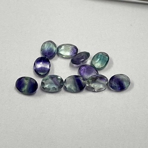 5x7mm-10x12mm Natural Multi Color Fluorite Faceted Oval Cut Customized Handmade Jewelry IGI Certified Loose Gemstone Supply - Product Image 2