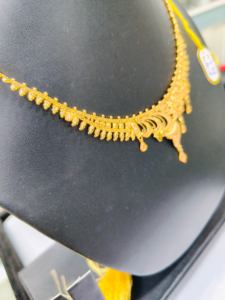 Collar floral de oro macizo de 22 quilates para mujer, joyería nupcial india tradicional, elegante collar de oro puro. - Product Image 4