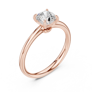 Bague de fiançailles solitaire en or rose avec diamant rond taille brillant, style classique pour femme, bijoux raffinés - Product Image 3