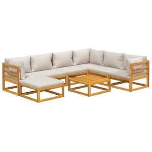 Conjunto de Muebles de Jardín Modulares Medianos de Madera de Acacia Sólida Gris Claro, Muebles de Exterior de Primera Calidad - Product Image 3