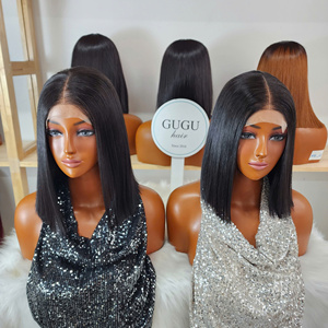 Perruque Bob Couleur Combinée 10 Pouces Lace Front HD Transparente 5x5 Double Drawn Sans Colle Lisse Soyeux Ondulé 100% Cheveux Humains Vierges Petite Taille - Product Image 2