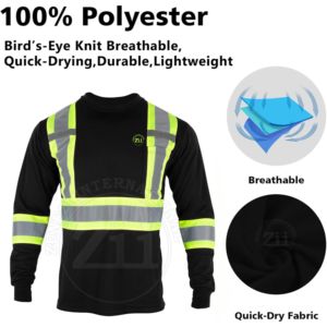 Camisa de Trabajo de Seguridad para Soldadura, Manga Larga, ZUNEZI, Personalizable, ANSI Clase 1, con Luz LED Intermitente, Impermeable, Logotipo Reflectante de Alta Visibilidad - Product Image 4