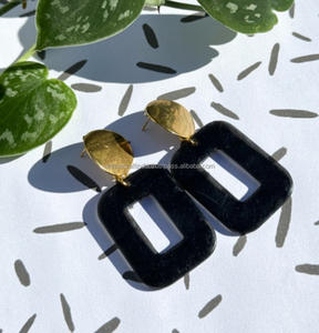 Pendientes de gota de moda elegante para mujer con colgante cuadrado colorido joyería de diseño Acrílico - Product Image 3