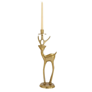 Centre de table classique en métal pour décorations de Noël, élégant porte-bougie pour table et décoration festive de la maison, en forme de renne, couleur or - Product Image 4