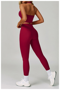 Custom Logo Eco-Friendly Breathable Spandex/Polyester Women's <b>Activewear</b> Set Sport Bra Yoga <b>Leggings</b> & Pants with Elastic Waist - Product Image 5