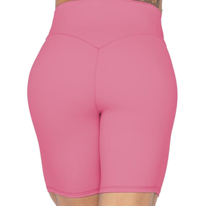 Women Peach Solid Yoga <b>Shorts</b> Plus Size Seamless High Waist Hip-Lifting <b>Tight</b> Spandex/Nylon Four-Way Stretch Breathable Sports - Product Image 5
