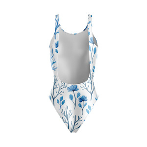 Maillot de bain une pièce personnalisé en gros, écologique, avec fleur 3D sur le devant, durable, athlétique, pour l'entraînement et les loisirs - Product Image 3