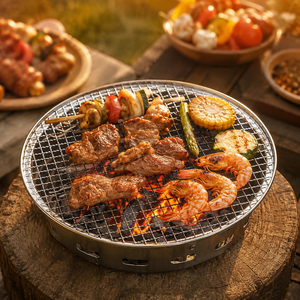 Portable Stainless Steel <b>BBQ</b> Grill Mesh Disposable Charcoal Cooking Grate Easily Cleaned Outdoor - Product Image 4