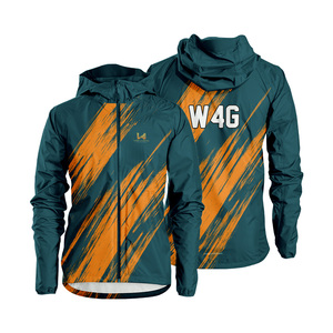 Customized Hooded Windbreaker <b>Jacket</b> Geometric Printed Sporty Style Polyester Material Autumn Wear Zipper Closure Rainproof - Product Image 6