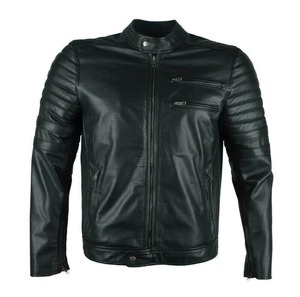 Black Slim Fit Cafe Racer <b>Retro</b> <b>Jacket</b> - Product Image 1