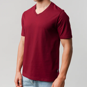 Wholesale Custom Logo Breathable Cotton Formal Knitted <b>Men</b> <b>V</b> <b>Neck</b> <b>T</b> <b>Shirt</b> Factory Price OEM Bulk Supply Export Quality - Product Image 5