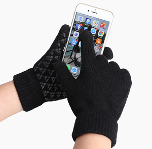 Gants d'hiver antidérapants personnalisés avec logo, points antidérapants, compatibles écran tactile, respirants, à doigts complets, unis - Product Image 3