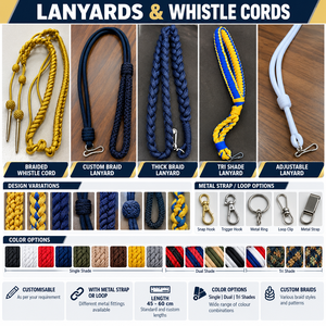 Cordons de sécurité en nylon robustes et durables pour sifflets, prêts à l'exportation en gros, conçus pour accueillir divers sifflets, personnalisables pour uniformes. - Product Image 3