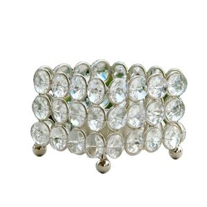 Deluxe Quality Square Mini <b>Votive</b> Holder Silverware Crystal and Metal T-Light <b>Candle</b> Holder Ideal for Indoor and Outdoor Decor - Product Image 1