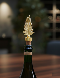 Bouchon de bouteille en forme de feuille avec un design élégant pour sceller les bouteilles, pour la maison, le bar, la cuisine et la décoration de cadeaux - Product Image 1