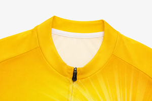 Maillot de Ciclismo de Manga Corta para Hombre, Transpirable, con Cierre Frontal, Diseño Deportivo, para Verano, Estampado de Atardecer Amarillo - Product Image 2