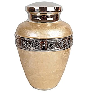 Urne funéraire en laiton poli gravé bleu pour cendres humaines adultes, style américain/européen - Product Image 5