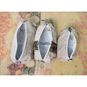 New Design Cotton Kantha Tassel Cosmetic Organizer Case Large for Bag Patchwork Pouch Gifts for Her Wedding Return Gift - Product Image 5