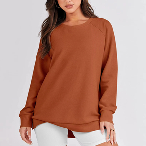 Sudadera Personalizada con Estampado Sólido y Cuello Redondo para Mujer, Ropa Casual de Algodón para Exteriores, Sudadera de Invierno para Mujer - Product Image 1