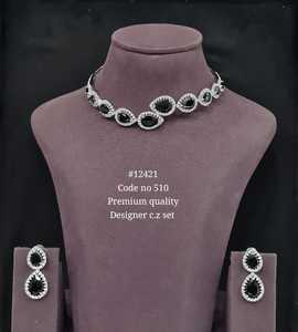 Ensemble collier et boucles d'oreilles en zircon cubique taillé perle 12421, plaqué rhodium, bijoux de mode pour femmes, idéal pour les mariages et les fêtes. - Product Image 3