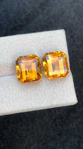 Pierre précieuse naturelle Citrine, paire de pierres facettées assorties, quartz jaune pour la fabrication de bijoux fins, gemmes calibrées - Product Image 3