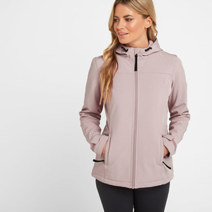 Chaqueta Softshell Rosa Personalizada para Mujer, Impermeable, con Capucha, Cierre Completo, Cortavientos para Actividades al Aire Libre, Forro Polar, Transpirable, OEM - Product Image 4
