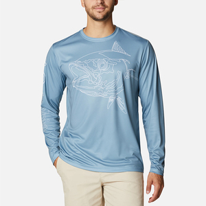 T-shirts de pêche unisexes personnalisés avec logo, UPF 50+, légers, respirants, coupe-vent, à manches longues et ventilés, vente en gros - Product Image 3