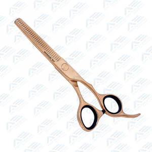 Ciseaux de coiffure à 32 dents en acier inoxydable Ciseaux amincissants professionnels en titane or rose de 6.0 pouces - Product Image 5