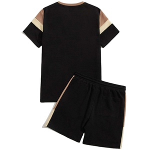 ผู้ผลิต OEM ชุดลำลองชาย 2 ชิ้น คุณภาพสูง ผ้าฝ้าย 100% เสื้อทรงบ็อกซี่ ระบายอากาศได้ดี กางเกงขาสั้น รับสกรีนโลโก้ - Product Image 4