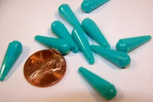 Teal Resin Drop <b>Beads</b> Loose <b>Plastic</b> Teardrop Shape for Jewelry Making resin jewelry By Handmade Collection - Product Image 1