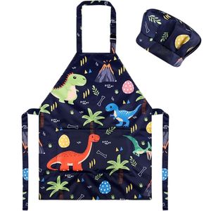 Ensemble tablier et toque de chef pour enfants, filles et garçons, pour la cuisine, la pâtisserie, l'art, la peinture et les activités - Product Image 1